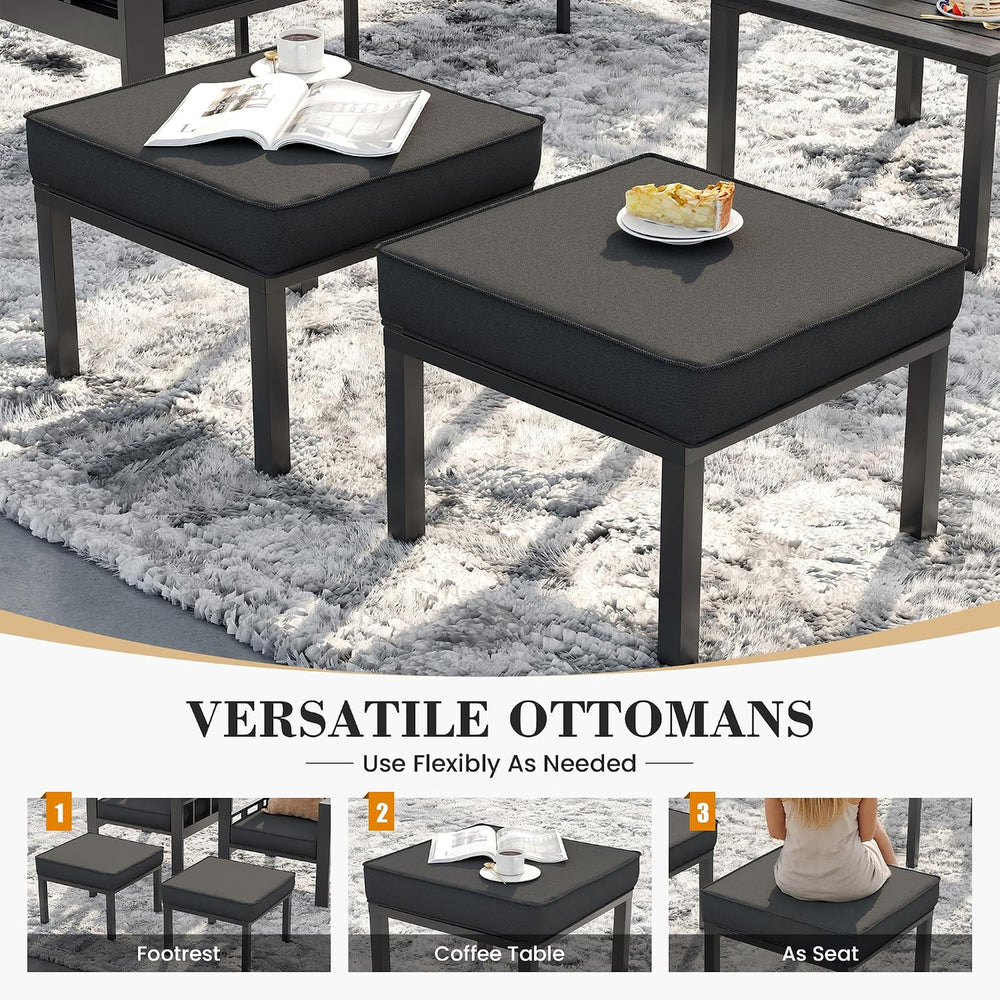 UDPATIO Aluminum Patio Furniture Set, 7-Piece Outdoor Sectional Set