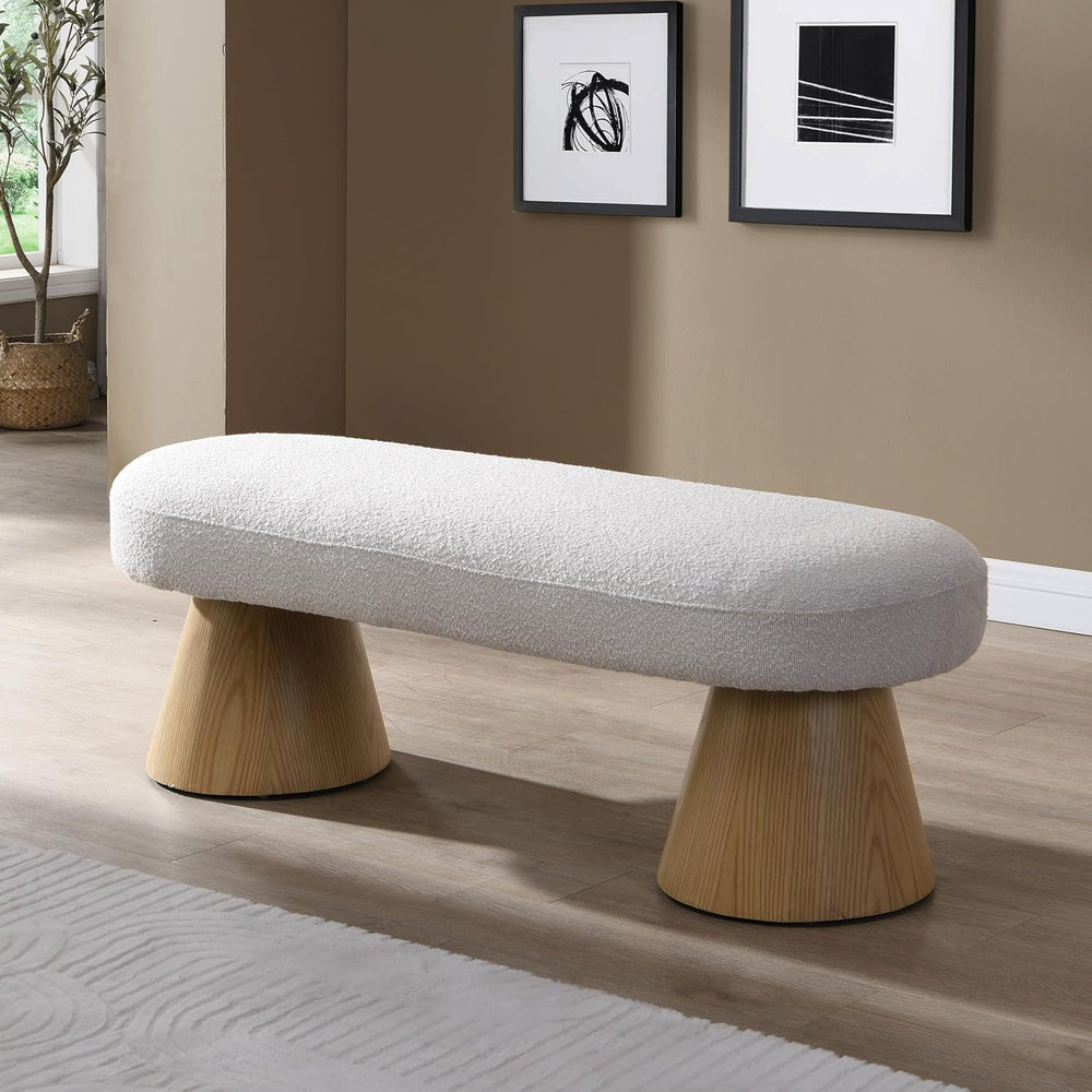 LUMISOL Upholstered End of Bed Bench, Dining Bench for Dining Room, Modern St...