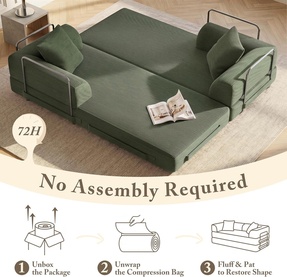 Cloud Couch Futon Sofa Bed, 5-in-1 Convertible Sofa Bed Pull Out Couch Sleepe...
