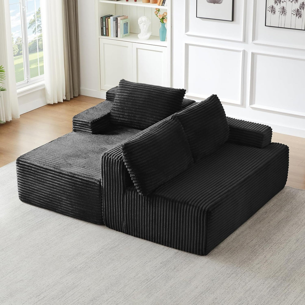 Eafurn 96" L Shaped Cloud Sectional Couch with Chaise, Deep Seat Modular...
