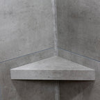 Palisade Vinyl Waterproof Corner Shower Shelf in Frost Nickel