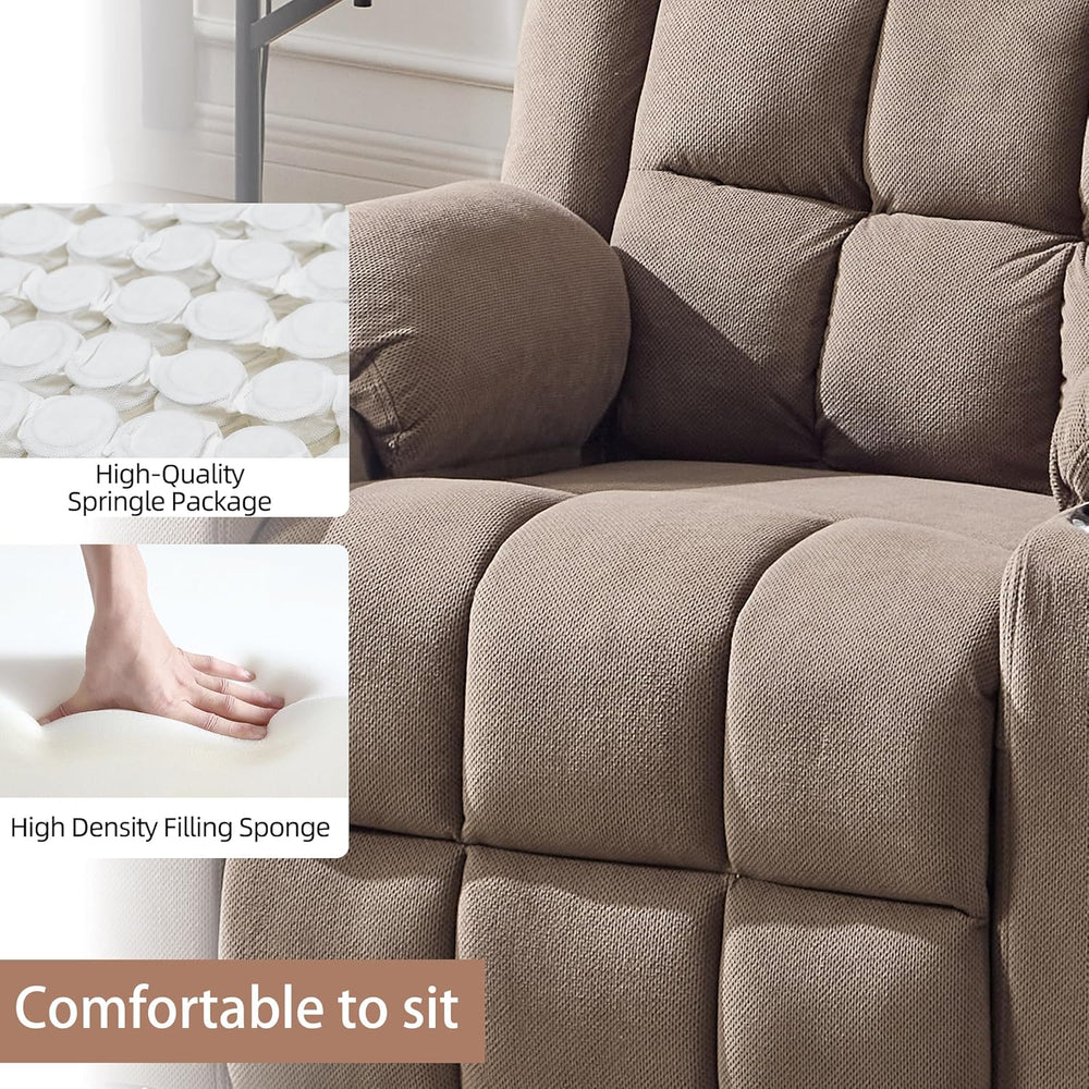 Ketaiyou Rocker Swivel Recliner Chair for Adults, Overstuffed Manual Recliner...