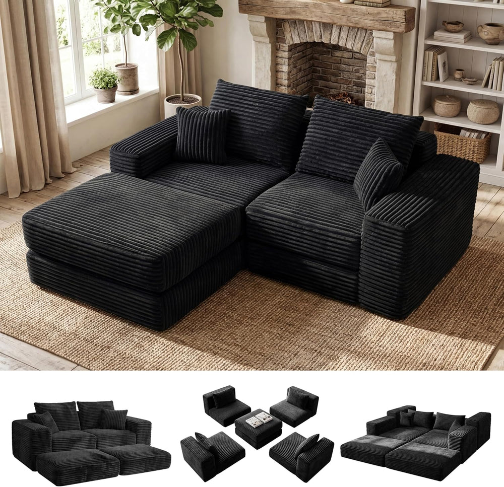 Cloud Modular Sectional Sofa, Comfy Couch with Non Slip Base, Modern L-Shaped...