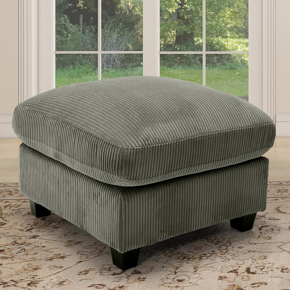 HAOMARKETS Corduroy Sofa Set, Upholstered Ottoman Footrest, Modern Living Roo...