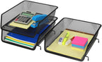 Simple Houseware Stackable Desk File Document Letter Tray Organizer, 3 Packs, Black