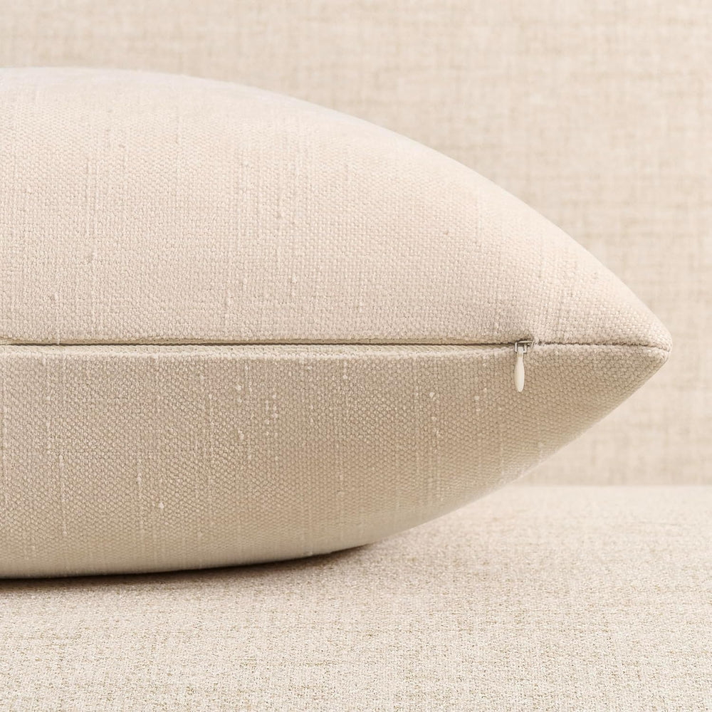 Pack of 4 Throw Pillow Covers 20x20 Inch Chenille Textured Neutral Brown Soft...
