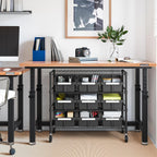 4-Tier NSF 9-Bin Steel Wire Shelving Rack, 36"W x 14"D x 31"H, Graphite | 9 slide-out bins with tilt-lock design keep supplies organized and accessible