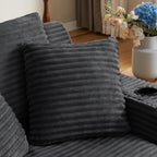 Oversized Corduroy Chaise Lounge Chair Boneless Sofa Bed, Deep Seat Floor Lounger Recliner Cloud Couch with Cup Holder & Storage Pocket for Living Room, Bedroom, Apartment