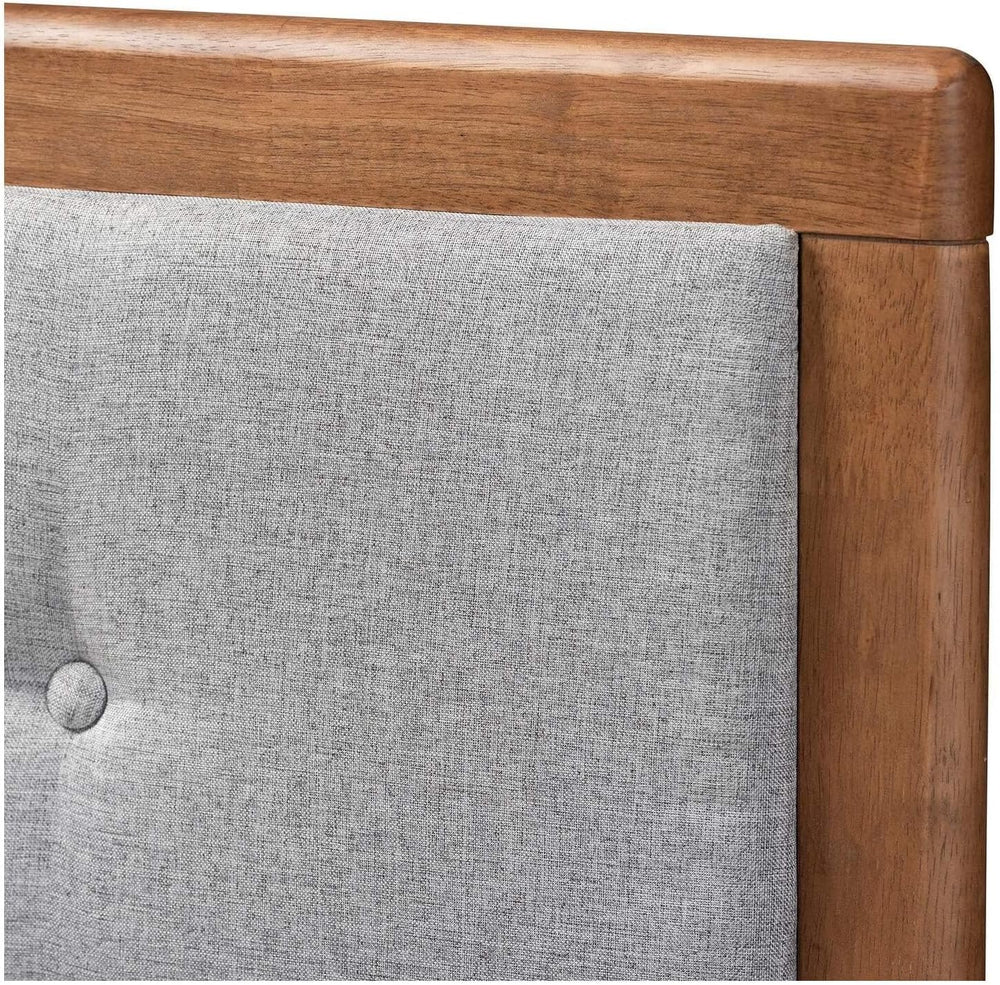 HomeStock Upholstered Headboard, Walnut Brown, Wall Mount, Mid-Century Modern...