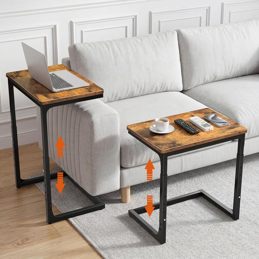 5-Level Adjustable C Side Table - End Table Living Room Bedroom Indoor Small ...