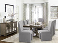 Upholstered Dining Chairs Set of 8 Modern Kitchen & Dining Room Chairs Linen Fabric Dining Chairs with Wooden Frame, Grey