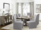 Upholstered Dining Chairs Set of 8 Modern Kitchen & Dining Room Chairs Linen Fabric Dining Chairs with Wooden Frame, Grey