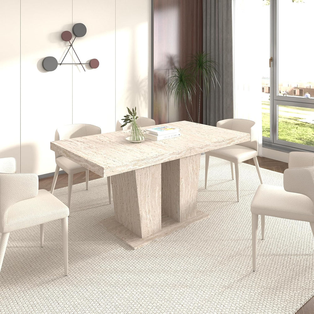 Extendable Dining Room Table for 6 8 10, Modern Farmhouse Rectangular Wooden ...