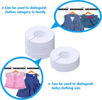 Vantasii 30 Pack White Round Clothing Size Closet Rack Dividers Hangers with 1 Bonus Marker (Outer 3.5”, Inner 1.38” in Diameter)