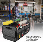 Deosk Car Trunk Organizer for SUV, Car Organizers and Storage with 6 Pocket, Car Accessories for Women/Men 50L Waterproof Polyester Trunk Organizer(Medium,Charcoal)