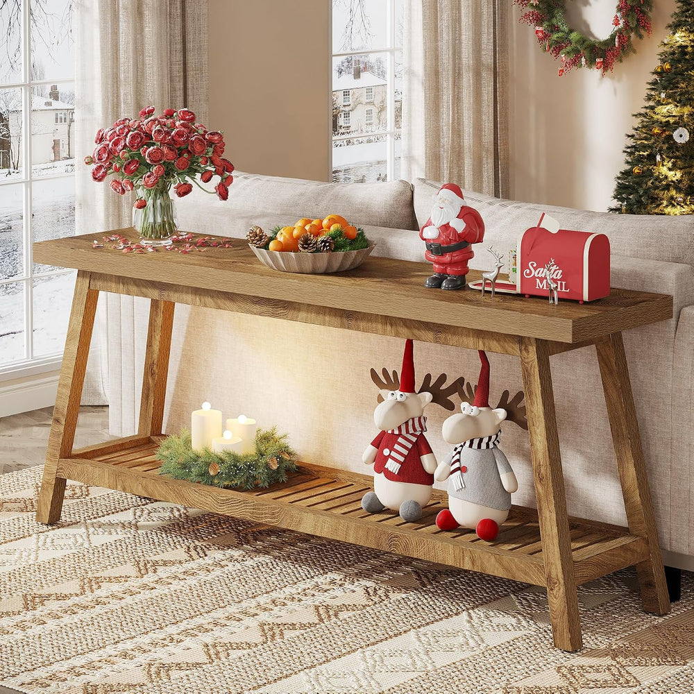 Tribesigns 70.86-Inch Console Table for Entyrway, Farmhouse 2-Tier Entry Entr...