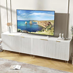 TV Stand for 90 inch TV Modern Entertainment Center Cabinet with 6 Doors Wood Media Console Storage Cabinets for Living Room Bedroom, White