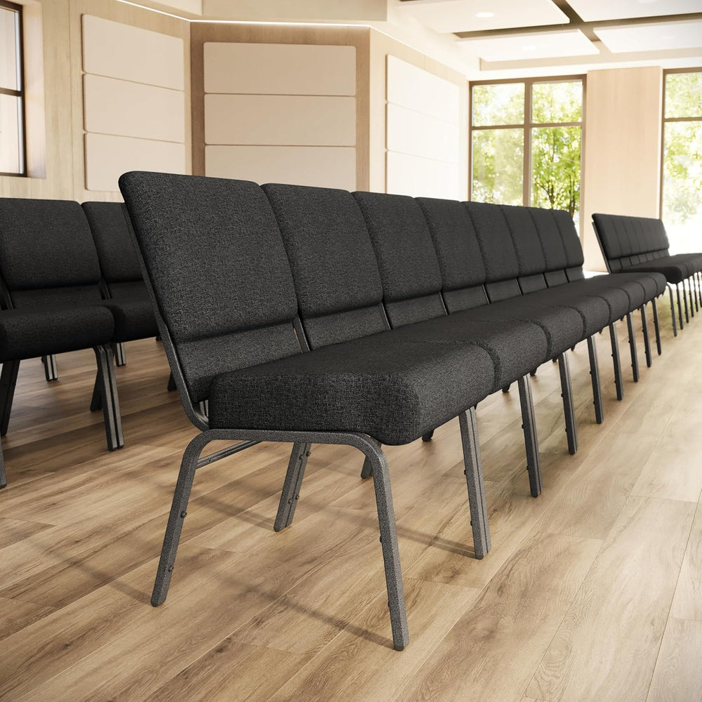 Flash Furniture 4 Pack HERCULES Series 21''W Church Chair in Dark Gra...