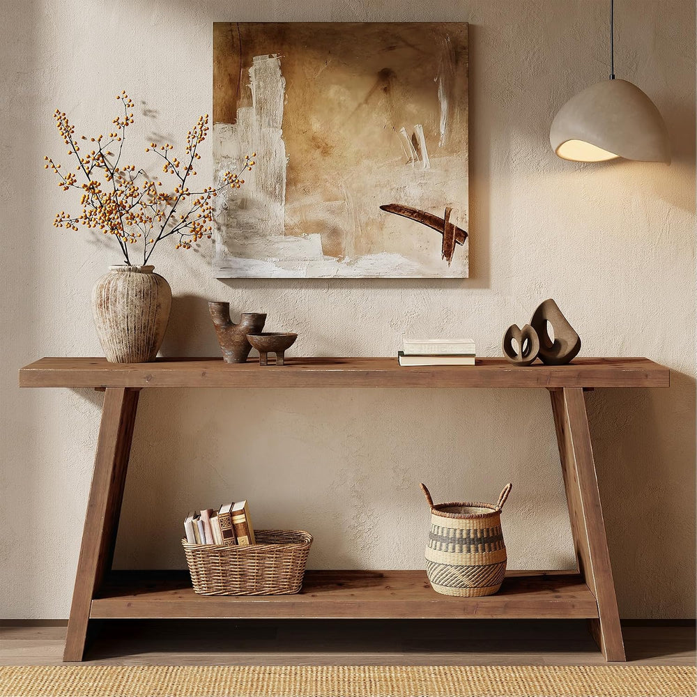 70.9'' Solid Wood Console Table, Narrow Long Sofa Table Behind Couch ...