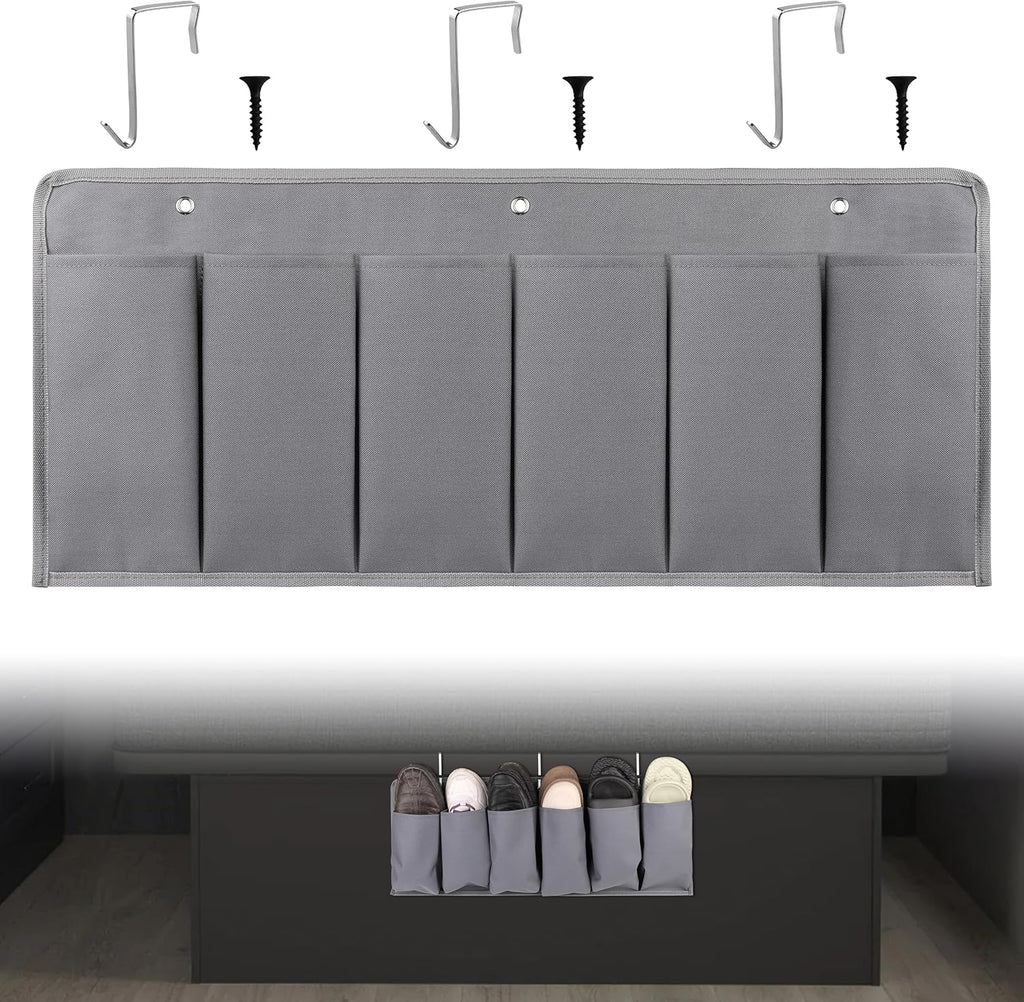 RVZONE RV Shoe Pockets 6 Large Pockets Heavy Hanging Bedside Storage Organizer with Sturdy Hooks for Shoes, Toys and Tools