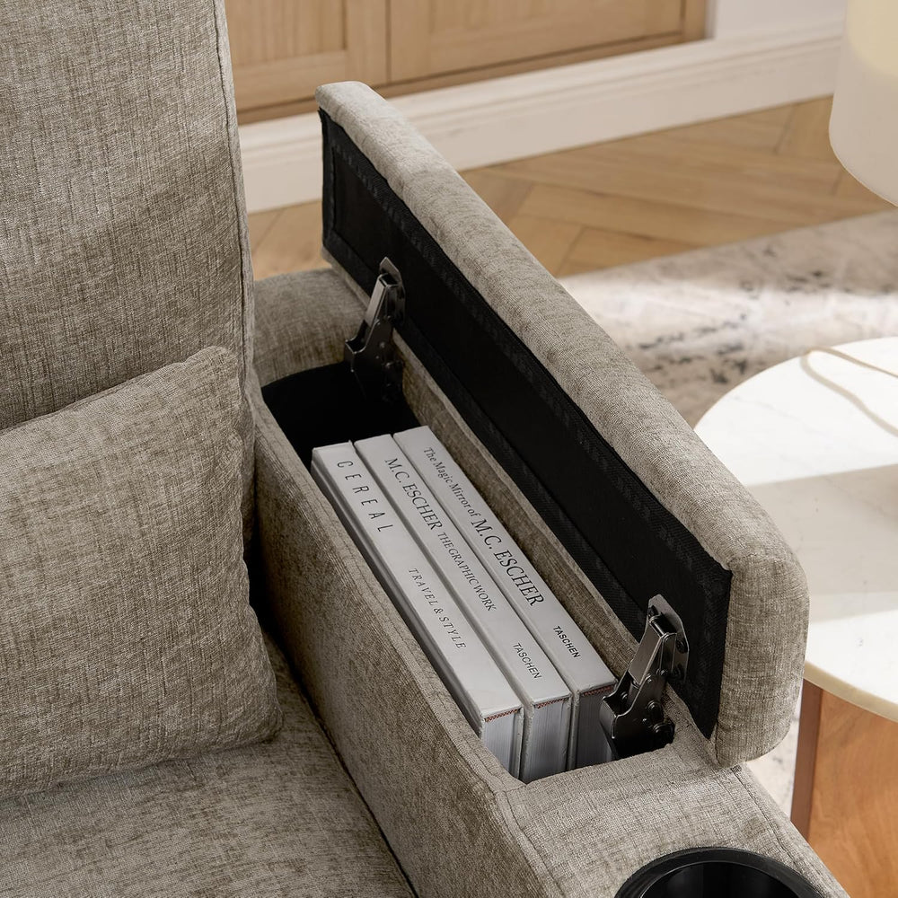 ERYE Accent Chair and Storage Ottoman Set, Versatile Single Chaise Lounger Co...