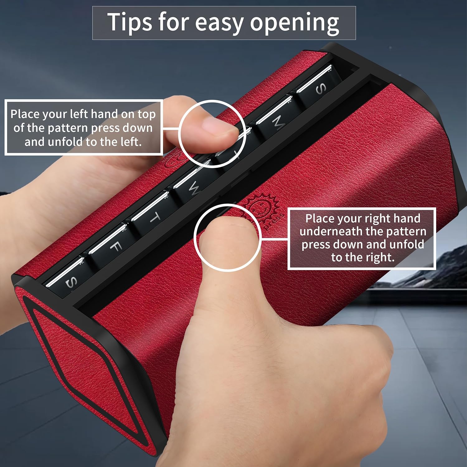 Pill Organizer 2 Times a Day, Am Pm Twice Daily Pill Case, Detachable Large Travel Pill Box 7 Day, Weekly Pill Container for Vitamin Medicine Supplement Fish Oil (Red)