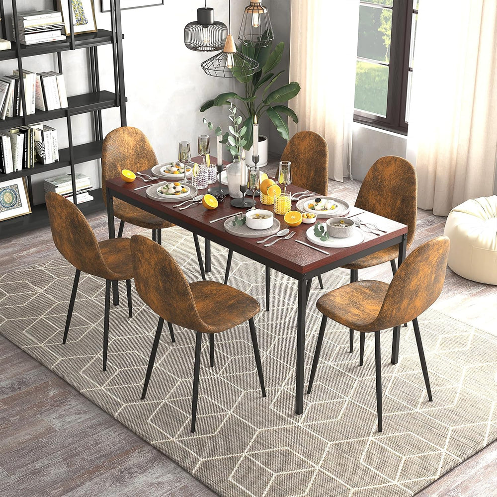 FurnitureR Modern Mid Century Leathaire Upholstered Kitchen Dining Chair, Arm...