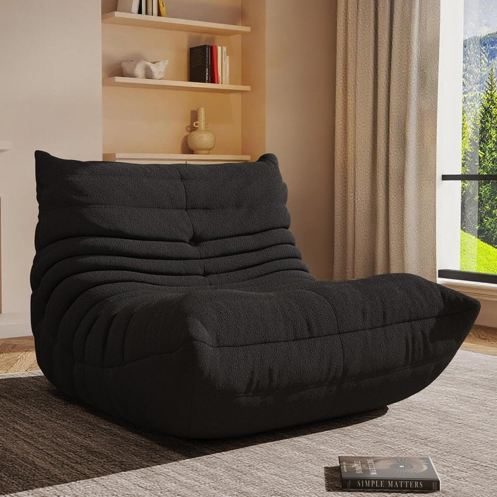 Giant Bean Bag Chair for Adults,Comfy Lazy Fireside Accent Chair with Memory ...
