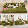 106" Chenille Folding Convertible Sleeper Sofa Bed, Green Pull Out Floor Modular Couch with Pillow, Memory Foam Boneless Couchs Sectional for Living Room Bedroom (3, Green)
