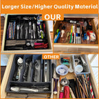 Clear Expandable Silverware Organizers for Kitchen Drawers,Large BPA Free Cutlery Organizer in Drawer,Plastic Utensil Drawer Organizer Suitable as Flatware,Knife,Fork,Spoon,Silverware Holder and Tray