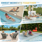 Aquawave Pool Lounge Chairs Set of 2 with Hedrest for 8-10 in Pool, Grey
