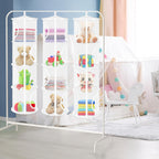 Libeder Mesh Hanging Storage Space Saver Bags Organizer,Foldable Storage Organizer 4 Compartments Toy Storage Basket for Kids Room Bathroom 3 Sets, White