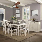 Crosley Furniture Shelby 7-Piece Traditional Dining Table Set for 6, Dinner Tables with Kitchen Chairs, Distressed White