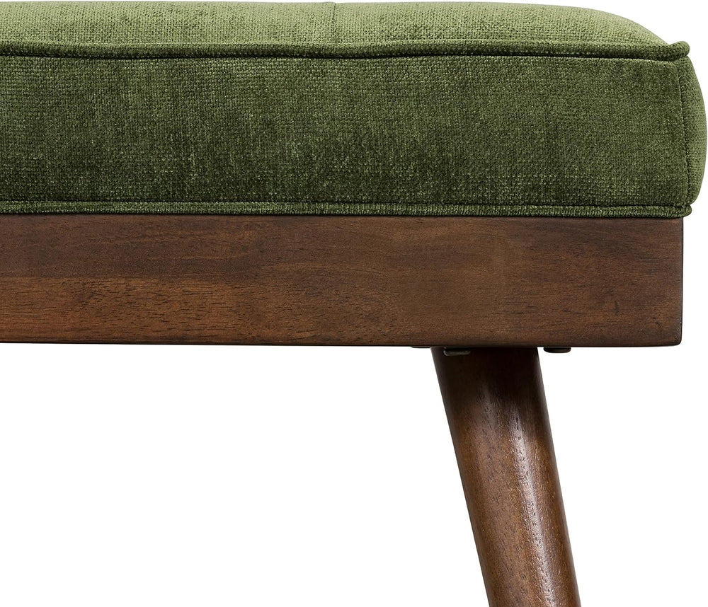 Poly & BARK Luca Fabric Bench – Tufted Upholstered Entryway or Bedroom Be...