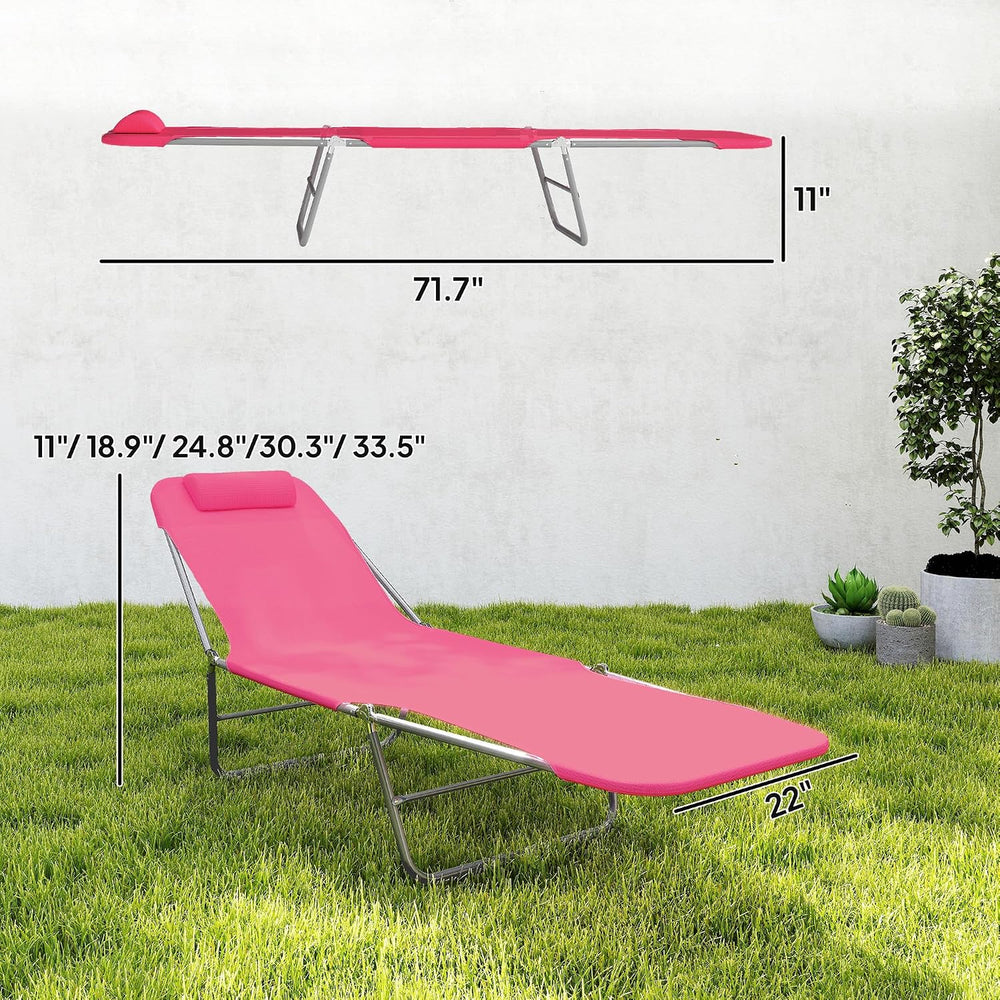 Outsunny Folding Chaise Lounge Chair, Pool Sun Tanning Chair, Outdoor Lounge ...