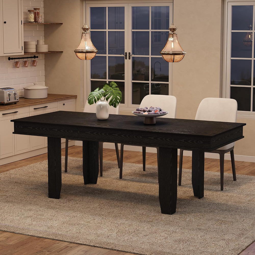GarveeHome 63 in-86.6 in Extendable Dining Room Table for 6-10, Farmhouse Kit...