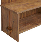 Alaterre Bethel Rustic Solid Wood Entryway Hall Tree with Bench, Natural | 70” Modern Farmhouse Entryway Organizer with Shoe Storage Bench and Coat Hooks, Natural Aged Brown, for Jackets, Shoes & Bags