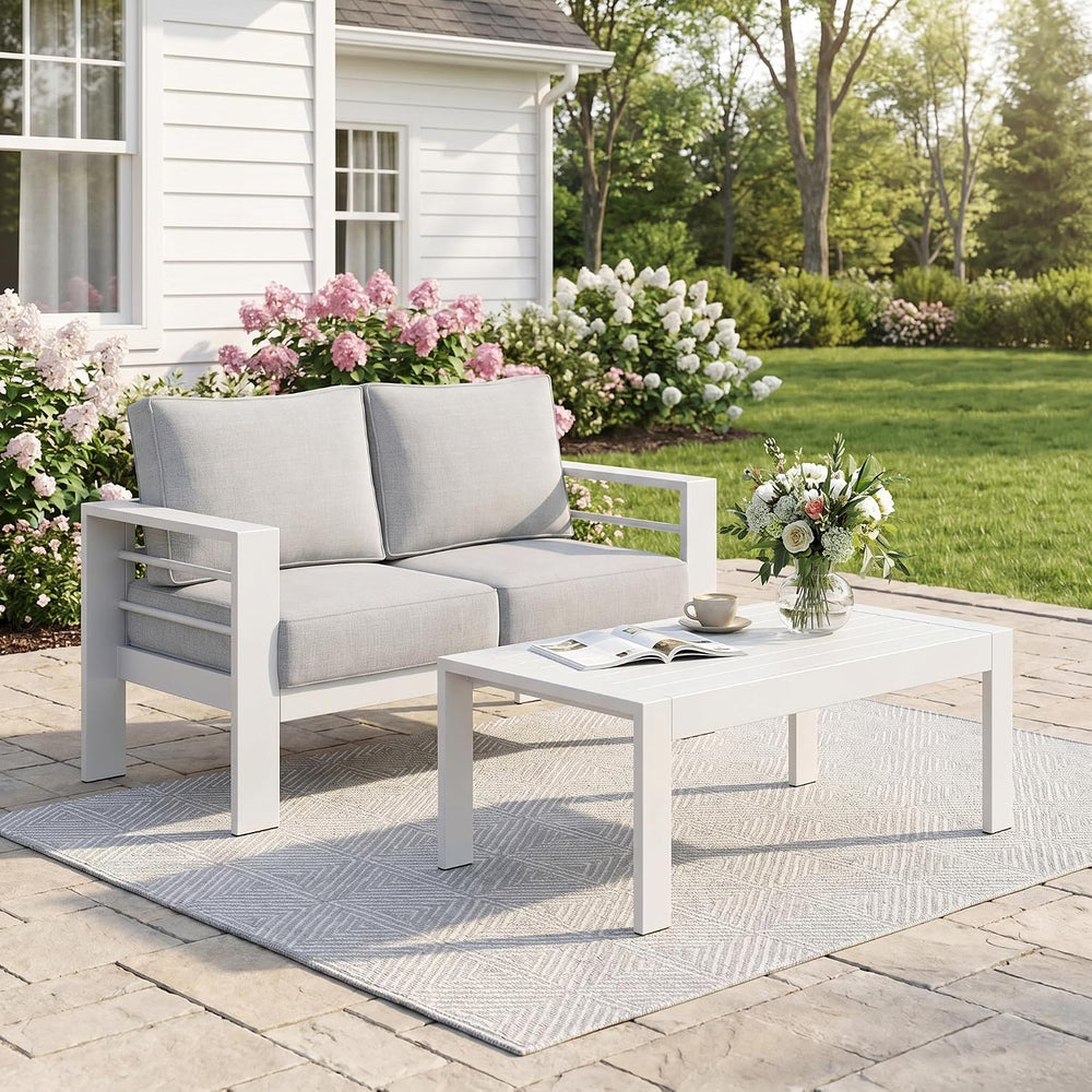 Solaste Aluminum Patio Furniture Set for All Weather, Oversized Metal Outdoor...