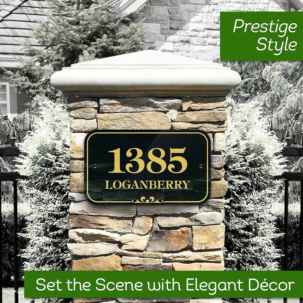 House Address Sign, House Address Plaque, Indoor/Outdoor Use, 7x12 Inch, 22 C...