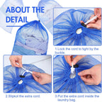 Berlune 30 Pack 24 x 36 Inches Large Mesh Bags for Laundry, Wash bags, Sturdy Mesh Material Closed with Drawstring, Factory, University, Dormitory, Travel and Apartment Dweller (Blue)