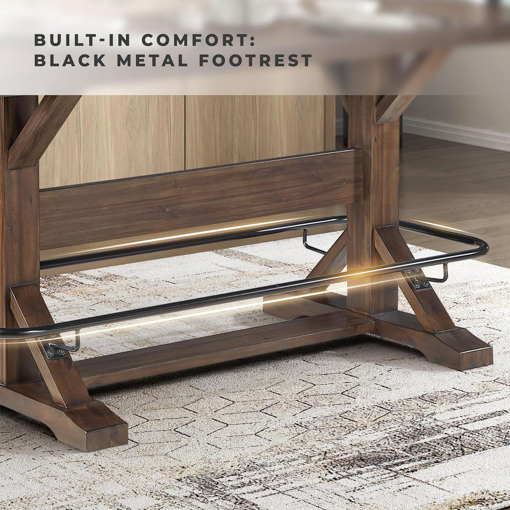 Lexicon 78 Inch Rectangular Counter Height Dining Table for 6, Rustic Farmhou...