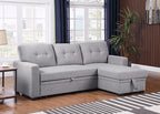 Devion Furniture Garisa 4-in-1 Convertible L Shaped Couch with Pull Out Bed and Storage, Sectional Sleeper Sofa with Reversible Chaise for Living Room, Apartment, Bedroom, Office