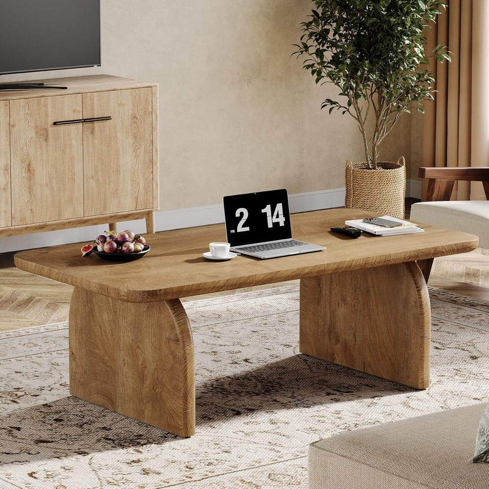 Tribesigns Rectangle Coffee Table, 47-Inch Wood Rectangular Living Room Table...