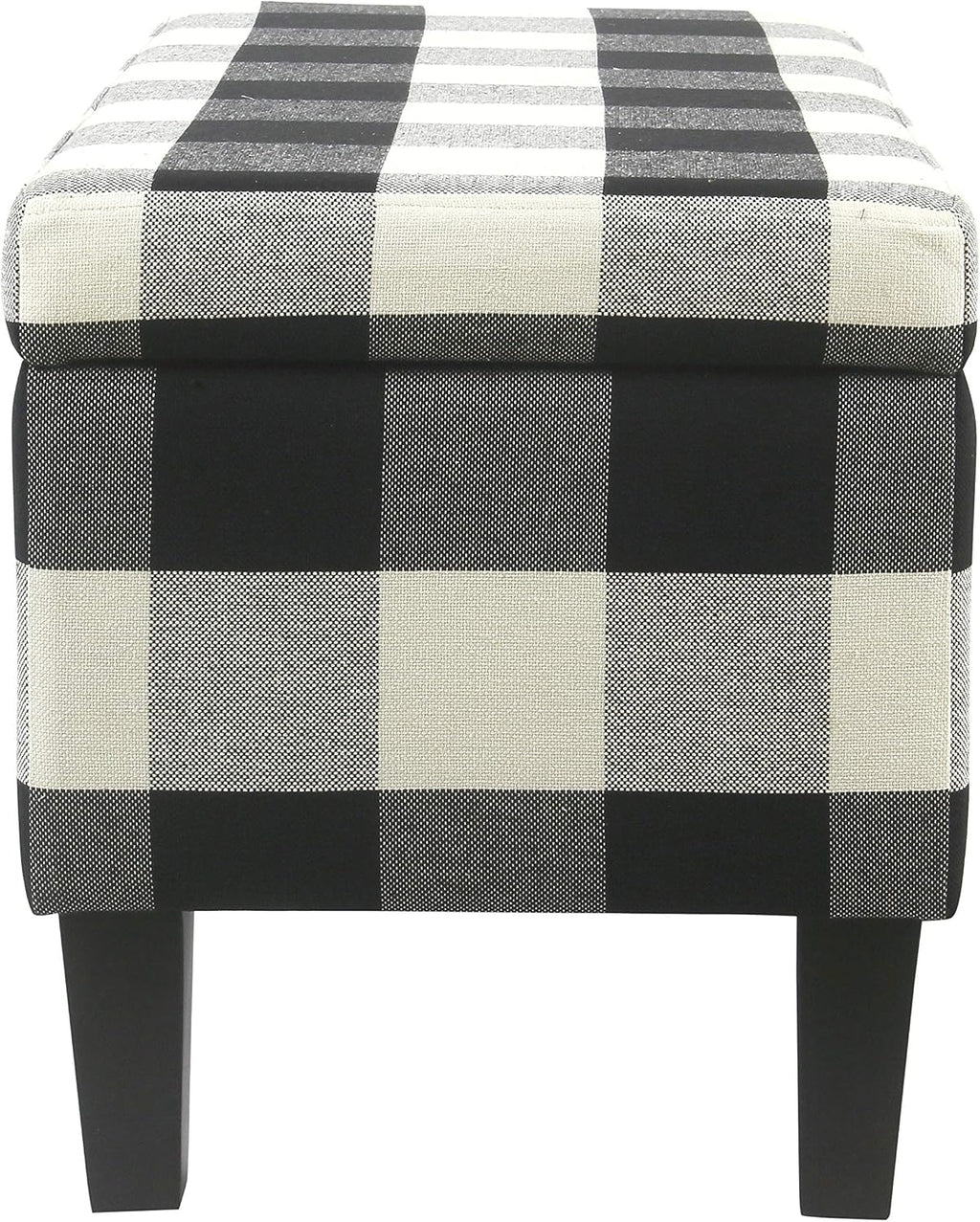 HomePop 36" Storage Ottoman Bench with Hinged Lid - Black Buffalo Plaid