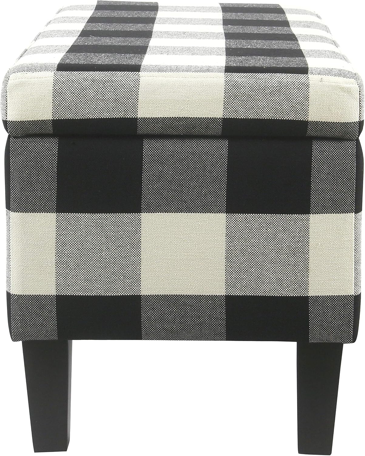 HomePop 36" Storage Ottoman Bench with Hinged Lid - Black Buffalo Plaid
