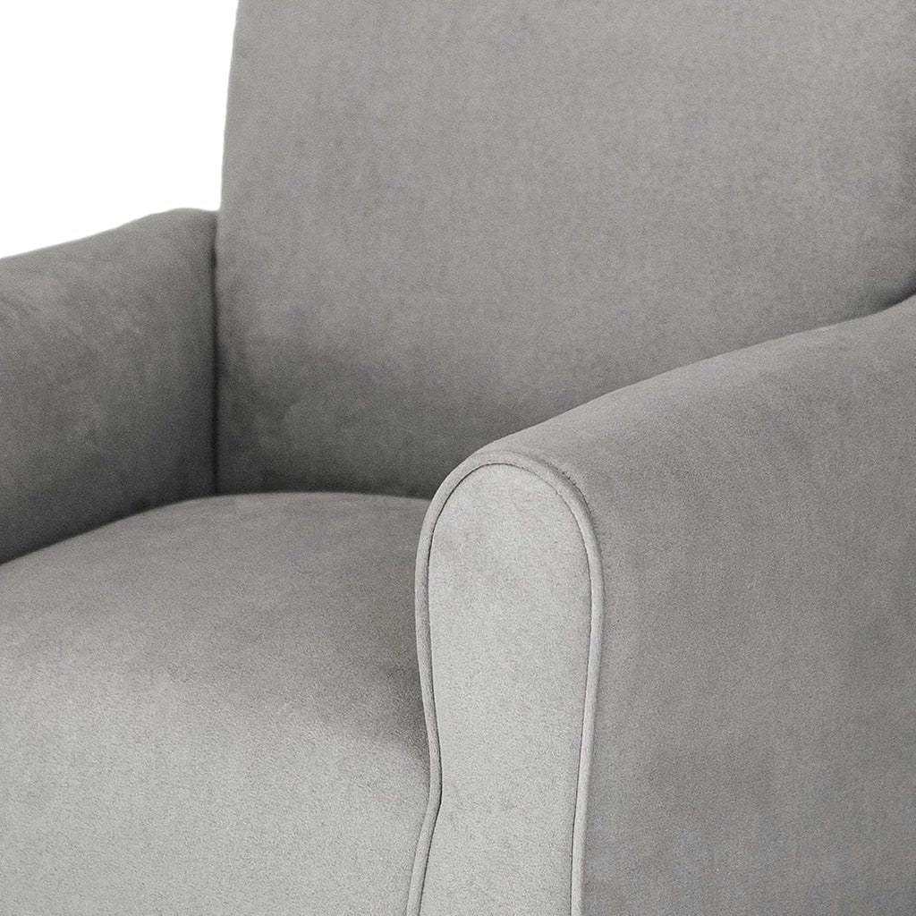 Toddler Personalized Armchair, Kids Upholstered Rocking Chair with Personalization, Toddler Chair with Personalized Name, Comfy Child Armchair, (Grey Suede, Rockers)