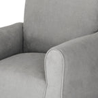 Toddler Personalized Armchair, Kids Upholstered Rocking Chair with Personalization, Toddler Chair with Personalized Name, Comfy Child Armchair, (Grey Suede, Rockers)