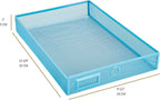 Annova Desk Organizer Wire Mesh 3 Tier Sliding Drawers Paper Sorter/Multifunctional/Premium Solid Construction for Letters, Documents, Mail, Files, Paper, Kids' Art Supplies (Blue)
