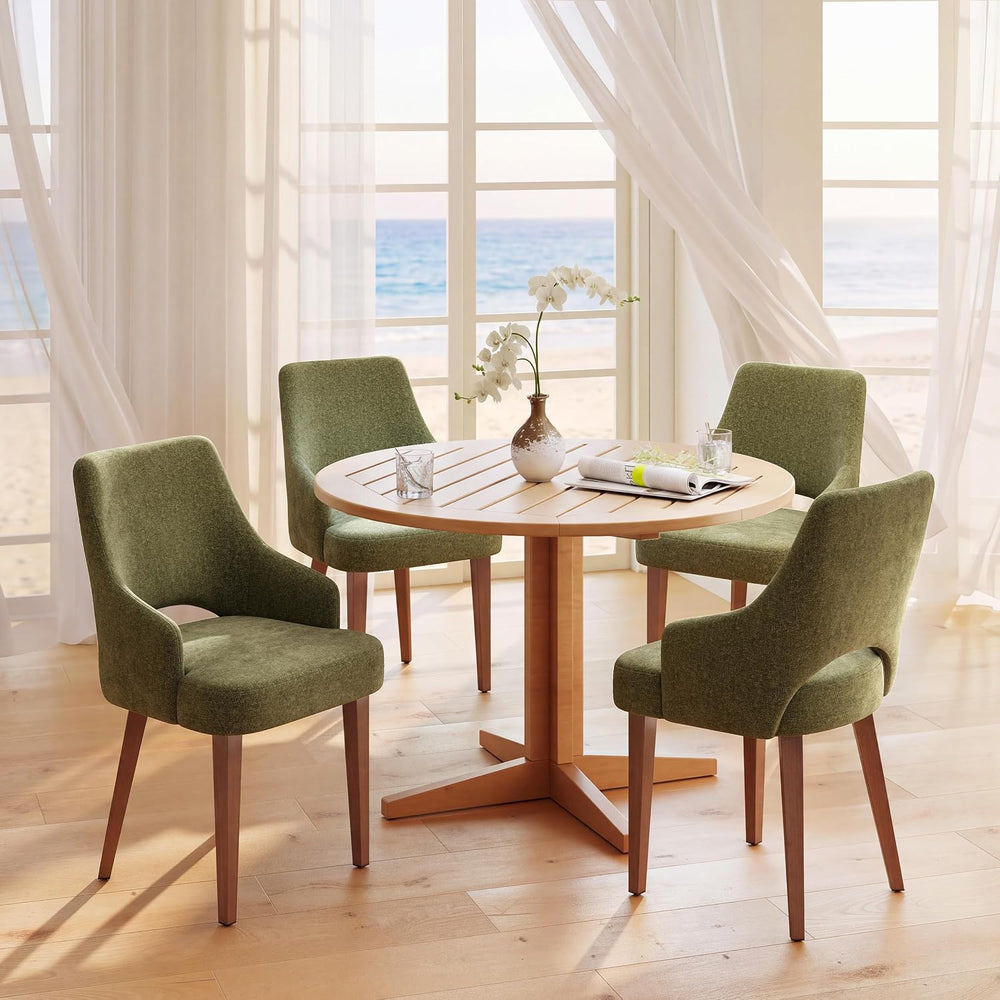 Dining Chairs Set of 6, Mid Century Modern Dining Room Chairs Openwork Back