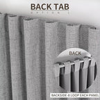 Joydeco 100% Total Blackout Curtains Custom Size for Bedroom Living Room Darkening Long Textured Drapes Thermal Insulated Back Tab & Rod Pocket 1 Panel(Light Grey,Custom Size)